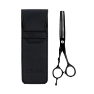 Nożyczki fryzjerskie - LUSSONI ECLIPSE SERIES Profesjonalne degażówki fryzjerskie (czarne) 6″ + etui - miniaturka - grafika 1