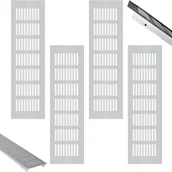 Kratki wentylacyjne - Zestaw kratek wentylacyjnych prostokątnych, kratki wentylacyjne zewnętrzne, do kuchni i salonów, kolor srebrny - miniaturka - grafika 1