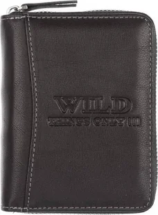 Wild WILD skórzany porfel na suwak 708 czarny 708 - Portfele - miniaturka - grafika 1