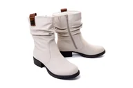 Kozaki damskie - RIEKER Z9583-60 beige, kozaki damskie - Rieker - miniaturka - grafika 1