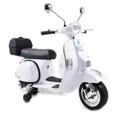 Pojazdy elektryczne dla dzieci - Import SUPER-TOYS ORYGINALNA VESPA PX150 KUFEREK/PX150 VESPA-PX150-BIAŁA - miniaturka - grafika 1
