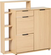 Szafki na buty - BELIANI Szafka na buty jasne drewno płyta wiórowa trzy przegrody szuflada półki nowoczesny design do przedpokoju - miniaturka - grafika 1