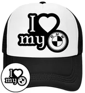 Czapki i chusty sportowe męskie - Czapka z Daszkiem BMW Czarna z Nadrukiem Siatka Bejsbolówka - miniaturka - grafika 1