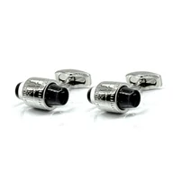 Spinki do mankietów i krawatów - Spinki do mankietów klasyczne srebrne trójwymiarowe EM - EM Men's Accessories - miniaturka - grafika 1