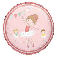 Balony i akcesoria - Standard "Little Dancer", balon foliowy, okragly, S40, zapakowany, 43 cm - miniaturka - grafika 1