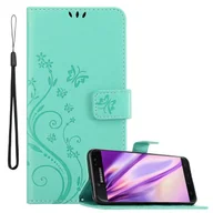 Etui i futerały do telefonów - Cadorabo pokrowiec na Samsung Galaxy J7 2018 pokrowiec ochronny w kolorze turkusowym pokrowiec ochronny na telefon komórkowy etui w kwiaty etui w kwiaty - miniaturka - grafika 1