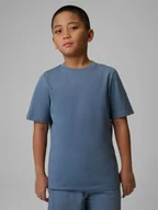 Koszulki dla chłopców - 4F T-shirt regular gładki chłopięcy - granatowy 164 (13-14 lat) - miniaturka - grafika 1