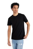 Koszulki męskie - DeFacto Męski t-shirt Slim Fit Basic – klasyczny T-shirt dla mężczyzn, czarny, XS - miniaturka - grafika 1