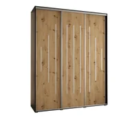 Szafy - Szafa przesuwna wysoka Davos 12 190 gł. 60 czarny + artisan + srebrny - miniaturka - grafika 1