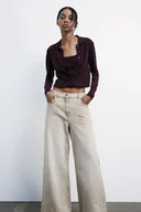 Swetry damskie - Wełniany sweter z guzikami i wewnętrznym topem - miniaturka - grafika 1