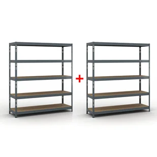 B2B Partner Regał półkowy 1800x1600x500 mm, nośność 350 kg 1+1 GRATIS 540044 - Regały biurowe - miniaturka - grafika 1
