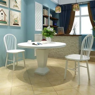 vidaXL Drewniane krzesła do jadalni Okrągłe Białe x2 - Krzesła - miniaturka - grafika 1