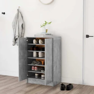 Szafka na buty beton szara 60x35x92 cm materiał drewnopochodny - Szafki na buty - miniaturka - grafika 1