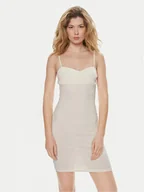 Sukienki - Brave Soul Sukienka letnia LDRJ-248LANA Écru Straight Fit - miniaturka - grafika 1