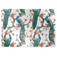 Podnóżki, podpórki, podkładki - Podkładka pod krzesło Kolorowy paw 120x90 cm - miniaturka - grafika 1