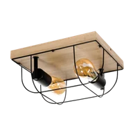 Lampy sufitowe - Britop LAMPA sufitowa NETUNO 92042274 drewniana OPRAWA druciana drewno czarna - miniaturka - grafika 1