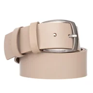 Paski - Klasyczny Pasek Damski VerMari Skórzany Jasny Beż 4 cm - miniaturka - grafika 1