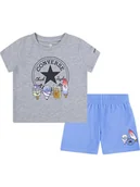 Kaftaniki dla niemowląt - Converse 2-częściowy zestaw w kolorze szaro-błękitnym - miniaturka - grafika 1