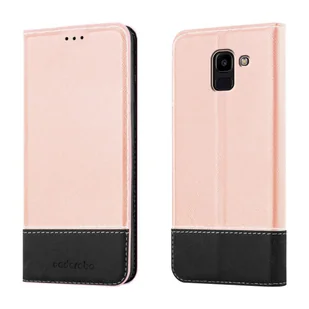 Etui Cadorabo kompatybilne z Samsung Galaxy J6 2018 w kolorze ROSÉ Gold BLACK - etui na telefon komórkowy z magnetycznym zamknięciem, funkcją podstawki i miejscem na kartę - etui ochronne z klapką w stylu książki - Etui i futerały do telefonów - miniaturka - grafika 1