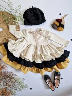 Sukienka Dresowa Autumn Honey - Sukienki i spódniczki dla dziewczynek - miniaturka - grafika 1