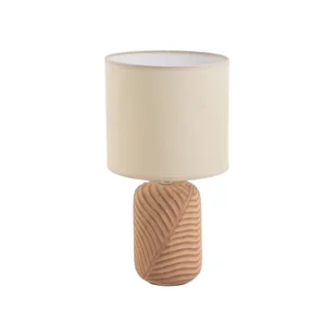 Ceglasto-kremowa lampa stołowa z tekstylnym kloszem (wysokość 39 cm) – Casa Selección - Noże stołowe - miniaturka - grafika 1