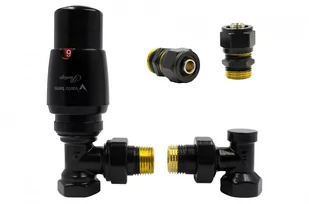 Zawór termostatyczny ELEGANT kątowy czarny mat Pex 16mm - Zawory i kraniki - miniaturka - grafika 1