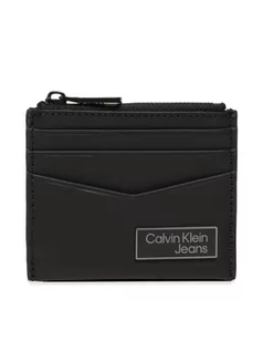Etui na dokumenty i karty - Calvin Klein Jeans Etui na karty kredytowe Logo Plaqueid Cardholder W/Zip K50K510130 Czarny - grafika 1