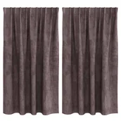 Zasłony - vidaXL Zasłona z zasłonami 2 pcs Brązowy 140 x 140 cm Aksamit - miniaturka - grafika 1