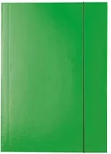 Teczki i skoroszyty - TECZKA KARTONOWA ESSELTE LAKIEROWANA A4 Z GUMKĄ 400 G/M2, ZIELONY - miniaturka - grafika 1