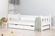 Łóżka dla dzieci i młodzieży - Lelu Design Łóżko 160x80cm Nightingale z dwiema szufladami kolor biały - miniaturka - grafika 1