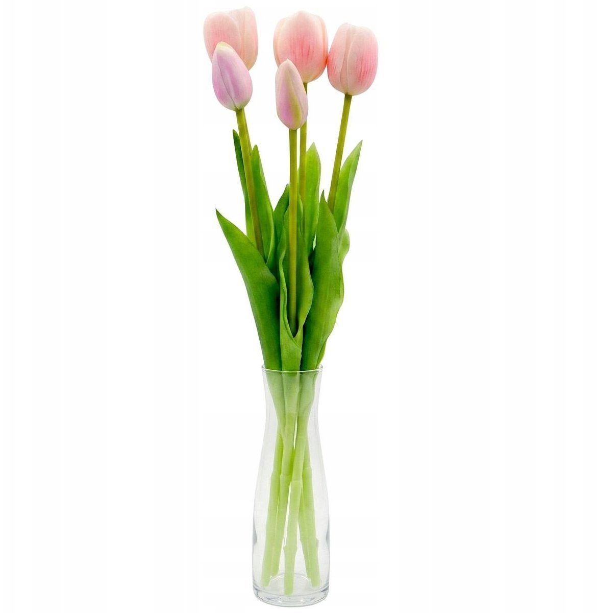 Saska Garden BUKIET 5 TULIPANÓW JASNO RÓŻOWYCH 39CM JAK ŻYWYCH DEKORACJA WIOSENNA