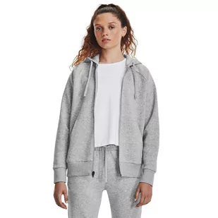 Damska bluza dresowa rozpinana z kapturem Under Armour UA Rival Fleece FZ Hoodie - szara - UNDER ARMOUR - Bluzy sportowe damskie - miniaturka - grafika 1