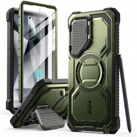 Supcase Etui pancerne i-Blason Armorbox Mag SP do Galaxy S25 Ultra, do MagSafe, zielone