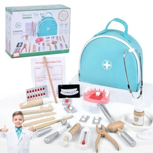 Zestaw Małego Lekarza Drewniany Lekarski Dla Dzieci Zabawki Edukacyjne - Zabawy w naśladowanie dorosłych - miniaturka - grafika 1