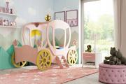 Łóżka dla dzieci i młodzieży - Łóżko pojedyncze dla dziewczynki Karoca różowa z materacem - miniaturka - grafika 1