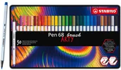 Kredki, ołówki, pastele i pisaki - Flamastry Brush Stabilo Pen68 30X Opakowanie Metal - miniaturka - grafika 1