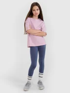 Spodnie i spodenki dla dziewczynek - 4F Legginsy dzianinowe dziewczęce - granatowa 164 (13-14 lat) - miniaturka - grafika 1