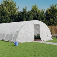 Szklarnie ogrodowe - vidaXL Szklarnia ze stalową ramą, biała, 40 m², 8x5x2,3 m - miniaturka - grafika 1