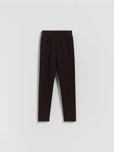 Reserved - Ocieplane legginsy - ciemnobrązowy - Spodnie i spodenki dla dziewczynek - miniaturka - grafika 1