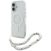 Etui i futerały do telefonów - Etui GUESS IML Glitter With Pearl Strap MagSafe do Apple iPhone 16 Plus Przezroczysty | Bezpłatny transport - miniaturka - grafika 1