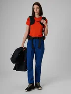 Odzież trekkingowa damska - 4F Spodnie trekkingowe softshell membrana 8000 damskie - granatowe XS - miniaturka - grafika 1