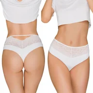 Bielizna nocna - Babell 158 Figi Brazyliany z Mikrofibry Biały XL - miniaturka - grafika 1