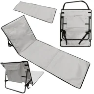 Leżaki ogrodowe - Mata plażowa z oparciem leżak składany szary - miniaturka - grafika 1