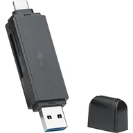 Czytniki kart pamięci - goobay 58261 USB C 2 w 1 czytnik kart/czytnik kart SD USB 3.0, PC, laptop, TV/do kart pamięci Micro SD i SD/SuperSpeed do 5,0 Gbit/Plug & Play/czarny - miniaturka - grafika 1