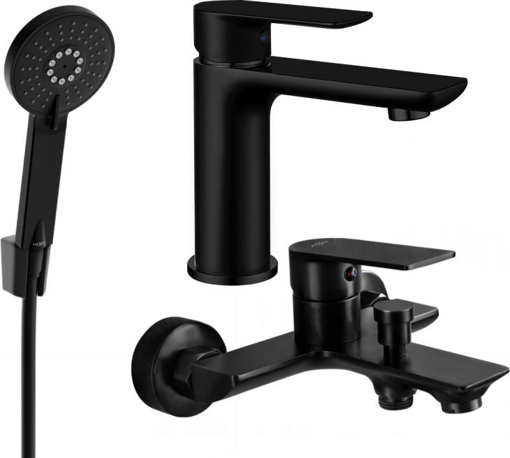 Mexen Alfa R40 zestaw wannowy, czarny - 745703R40-70