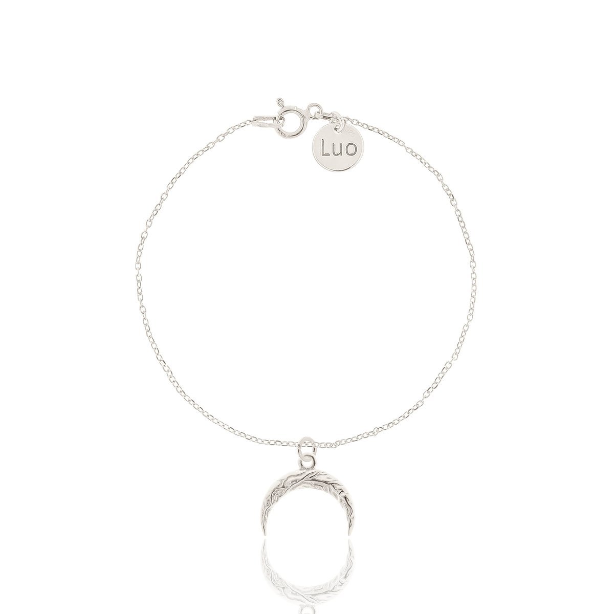 Bransoletka srebrna z fakturowym księżycem