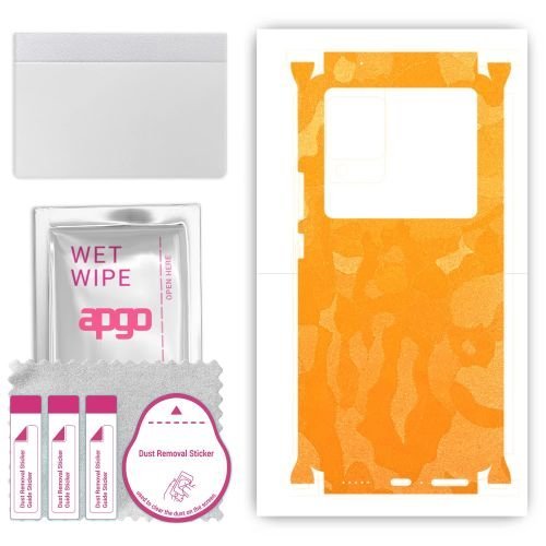 folia naklejka skórka strukturalna na TYŁ+BOKI do Vivo X80 Pro - Moro Camo Żółty - apgo SKINS