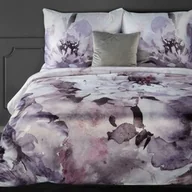 Pościel - Eurofirany Pościel satynowa kreszowana 160x200 Premium 12 fioletowa wrzosowa kwiaty oryginalnie gnieciona nie wymaga prasowania - miniaturka - grafika 1