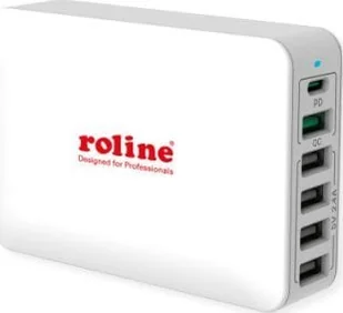 Adapter USB Roline Ładowarka USB ROLINE, 6 portów 4x USB-A, 1x USB-C, 1x USB-A QC3.0, maks. 60W - Adaptery i przejściówki - miniaturka - grafika 1