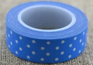 Scrapbooking - [606011] Taśma washi tape niebieska w kropki 10m - miniaturka - grafika 1